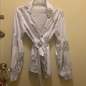 Black and white blouse